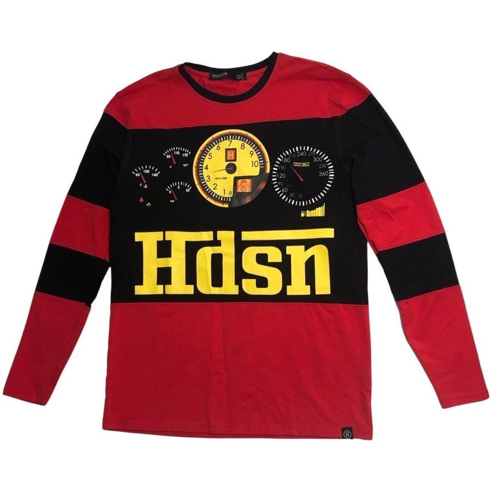 Hudson Outerwear Long sleeve Size Small Winter Race Gauge Red Black Yellow Men's